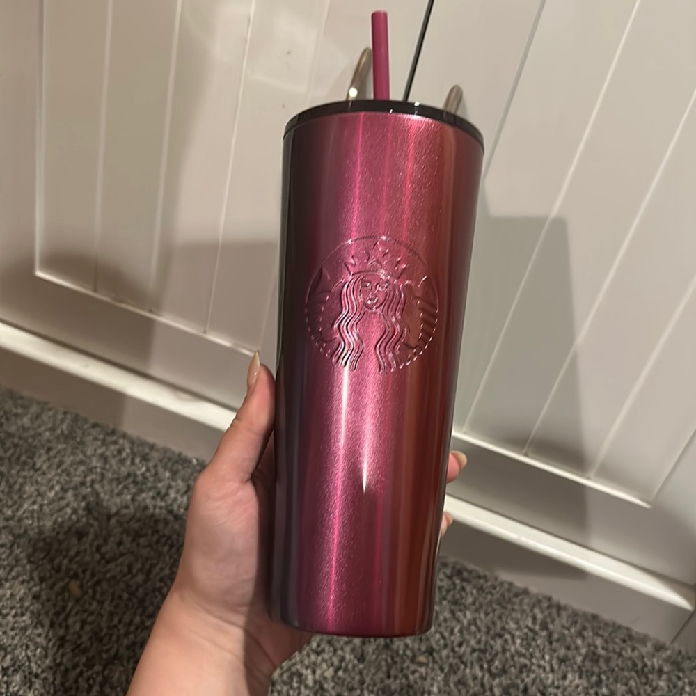 Starbucks holiday 2020 maroon plum ombré stainless steel tumbler